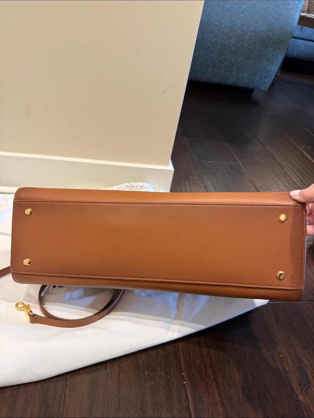Veronica Beard large dash bag in hazelwood with crossbody strap and care bag - Picture 9 of 13